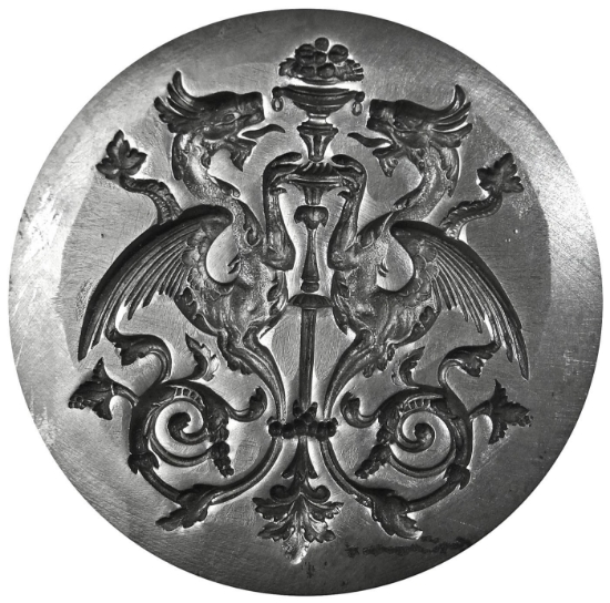 Picture of Silver Stamping Twin Dragon Crest