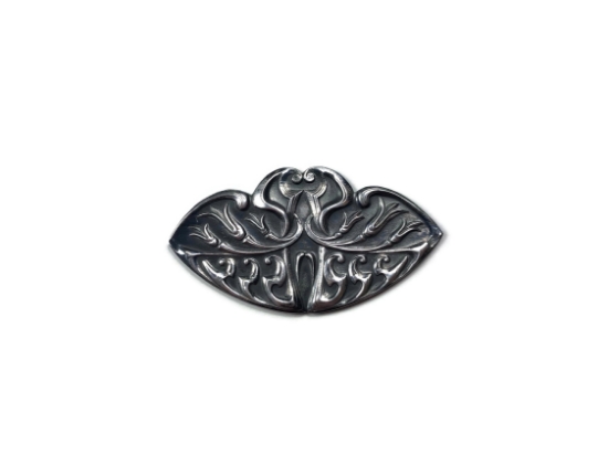 Picture of **DISCONTINUED** Bell-flower Nouveau Barrette Silver Stamping