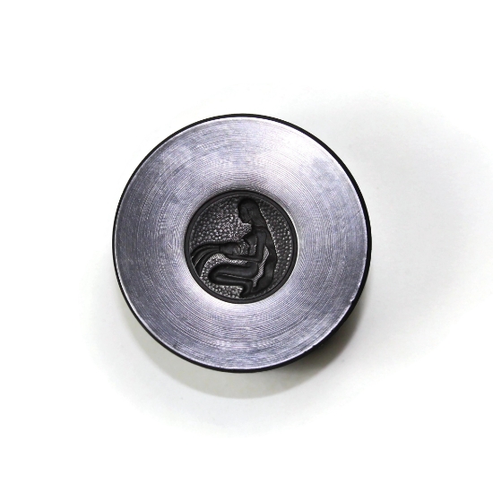 Picture of Sterling Silver Stamping "Aquarius Zodiac Button"