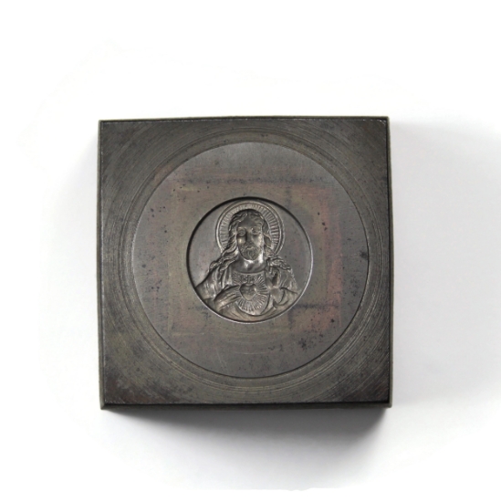 Picture of Christ and His Sacred Heart Silver Stamping