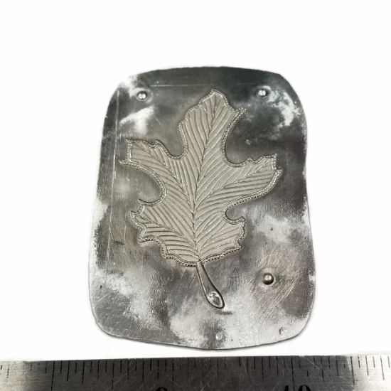 Picture of Diamond Set Oak Leaf Silver Stamping