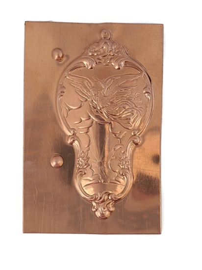Picture of Copper Stamping Ornate Flying Angel Ornament