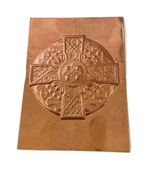 Picture of Copper Stamping Round Celtic Cross Ornament