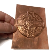 Picture of Copper Stamping Round Celtic Cross Ornament