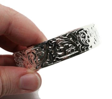 Show details for Silver Plated Cuff Bracelet - Flourish Floral Ratio Picture of Silver Plated Cuff Bracelet - Flourish Floral Ratio