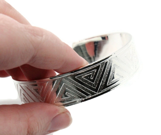 Picture of Silver Plated Cuff Bracelet - Triangle Meander