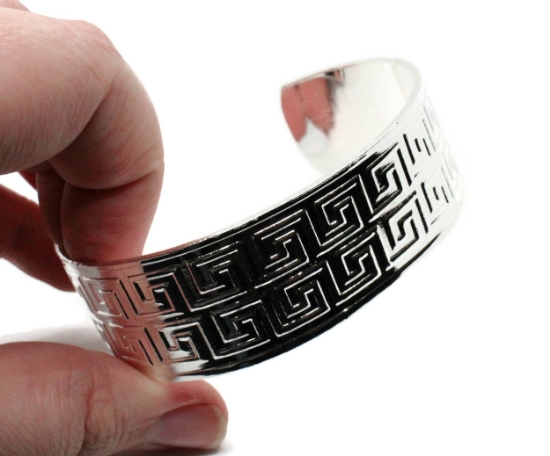 Picture of Silver Plated Cuff Bracelet - Greek Key