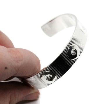 Show details for Silver Plated Cuff Bracelet - Hex Bolts Picture of Silver Plated Cuff Bracelet - Hex Bolts
