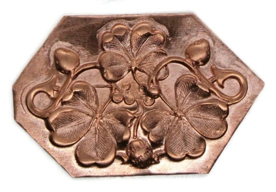 Picture of Copper Stamping "Triple 4-Leaf Clovers"