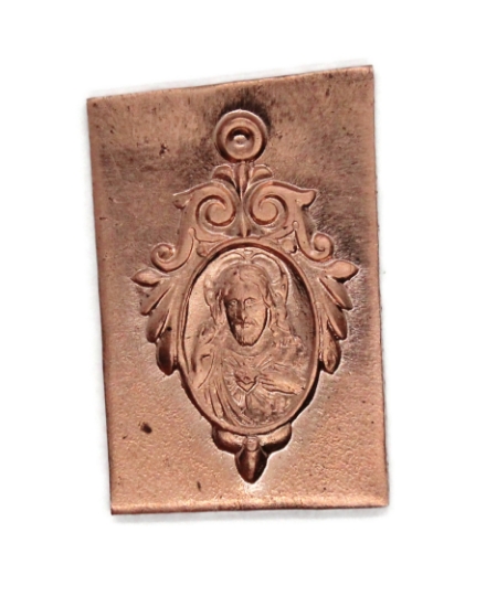 Picture of Copper Stamping "Feathered Jesus Charm" (3 for $10!)