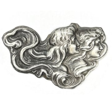 Show details for Sterling Silver Stamping "Flowy Hair Nouveau Women" Picture of Sterling Silver Stamping "Flowy Hair Nouveau Women"