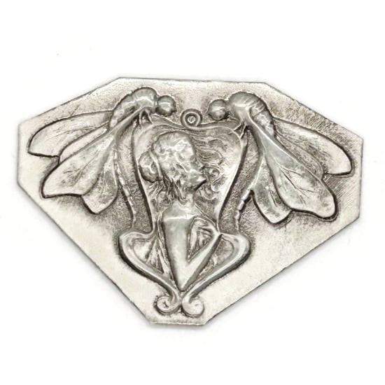 Picture of Sterling Silver Stamping "Woman & Two Flies"