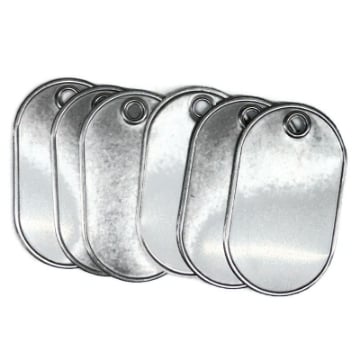Show details for Stainless Steel Blank Dog Tags (10 for $10!) Picture of Stainless Steel Blank Dog Tags (10 for $10!)