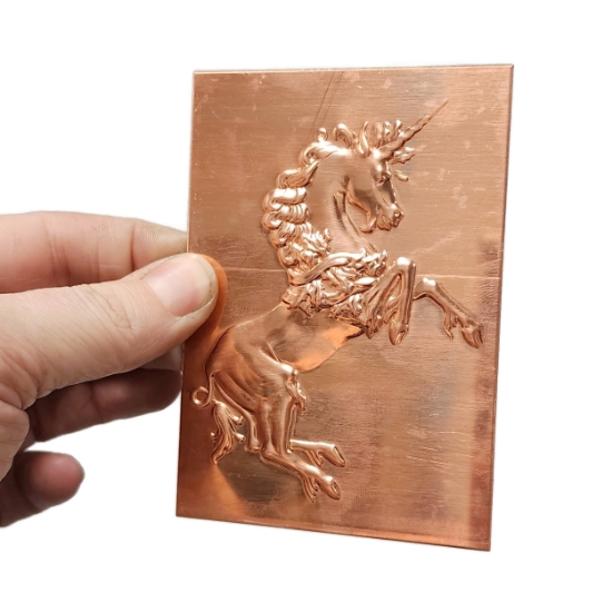 Picture of Copper Stamping Unicorn Ornament