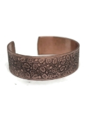 Picture of Oak Flower engraved copper cuff