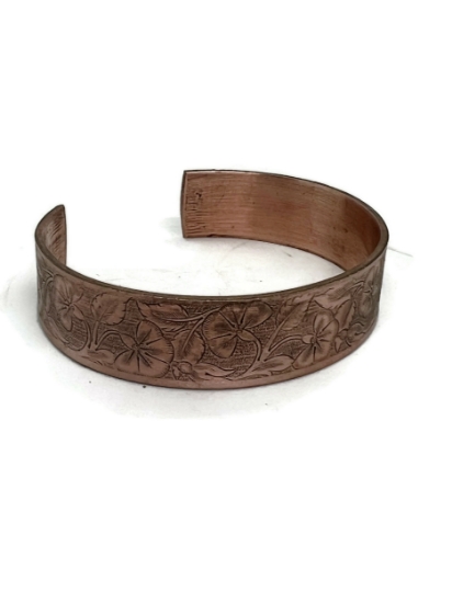 Picture of Engraved Leaves Copper Cuff