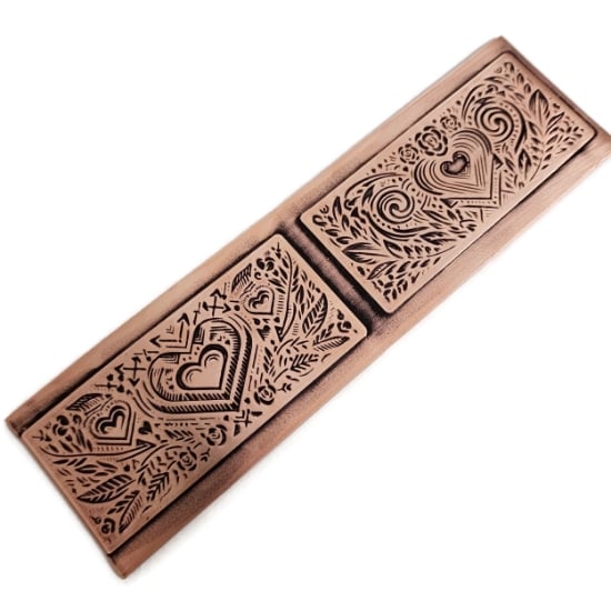 Picture of Pattern Plate RMP343 Heart Badge Pair