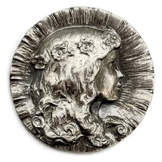 Picture of Sterling Silver Stamping "Woman w/ Flower Headband"