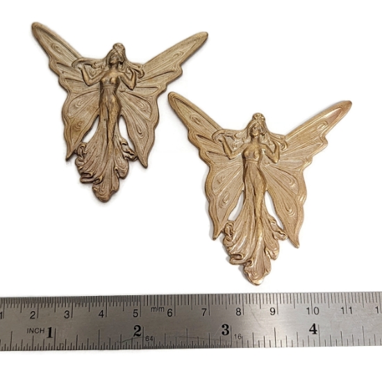 Picture of Radiant Butterfly Woman Janvier Brass Stampings-2pcs