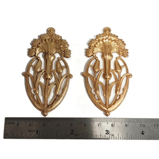 Picture of Royal Carnation Janvier Brass Stampings-2pcs 