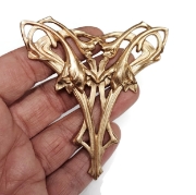 Picture of XL Nouveau Bellflowers Janvier Brass Stampings-2pcs