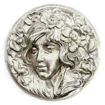 Show details for Sterling Silver Stamping Art Nouveau Flower Woman Picture of Sterling Silver Stamping Art Nouveau Flower Woman