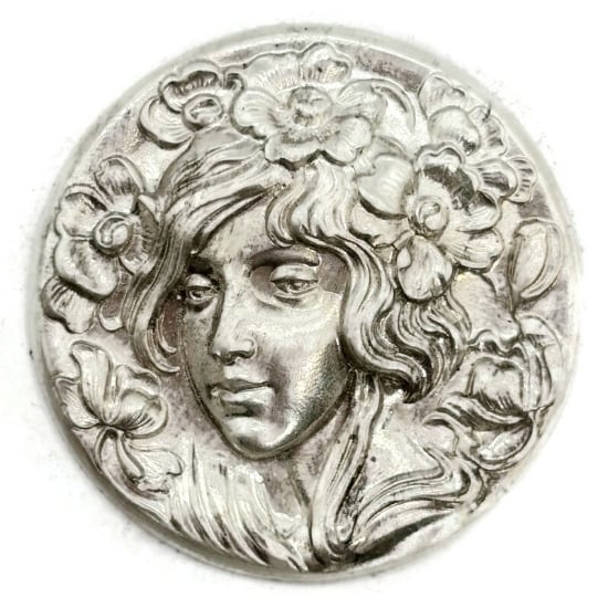Picture of Sterling Silver Stamping Art Nouveau Flower Woman