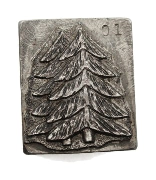 Show details for Impression Die Large Pine Tree Pair Picture of Impression Die Large Pine Tree Pair
