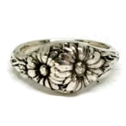 Picture of Sterling Silver Stamping Sunflower Ring