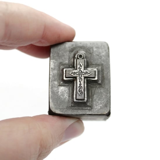 Picture of Impression Die Engraved Cross with Lines