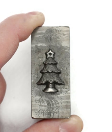 Picture of Impression Die Textured Christmas Tree with Star