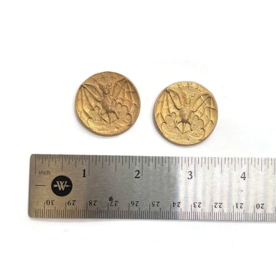 Picture of Nocturne Bat Coin Janvier Brass Stampings-2pcs