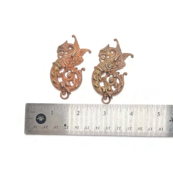 Picture of Nouveau Cloud Serpent Janvier Brass Stampings-2pcs 