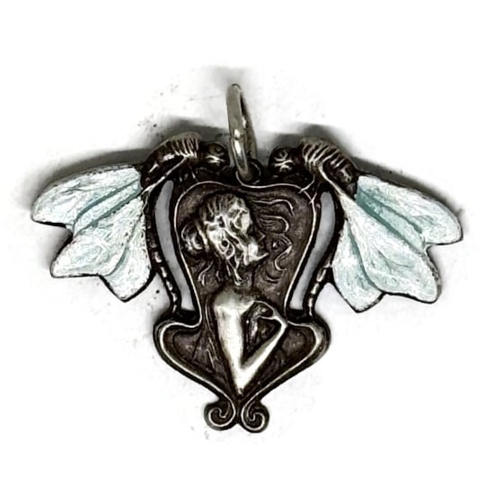 Picture of Sterling Silver Enameled Art Nouveau Lady 