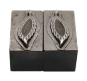 Picture of Impression Die Textured Abstract Leaf Pair