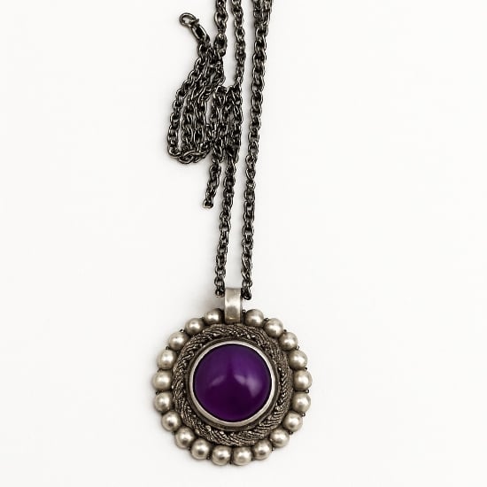Picture of Sterling Silver Pendant w/ Purple stone