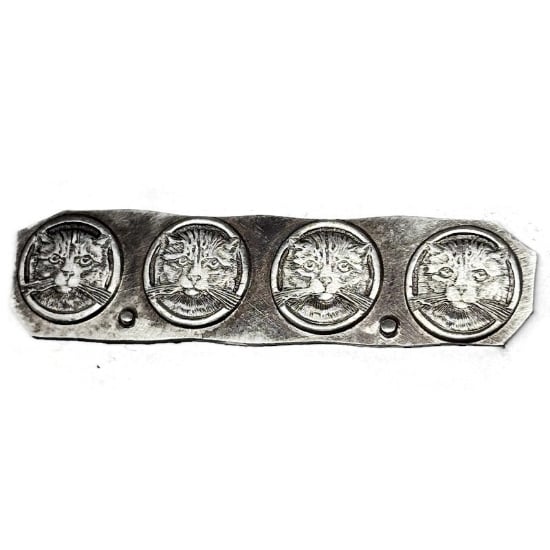 Picture of Sterling Silver Stamping 4 Cat Faces