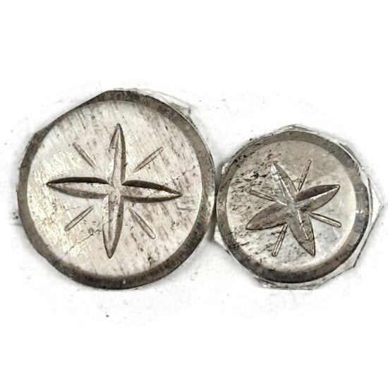 Picture of Sterling Silver Stamping Winter Button Pair