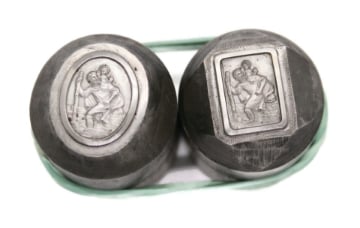 Show details for Impression Die Saint Christopher and Child Pair Picture of Impression Die Saint Christopher and Child Pair