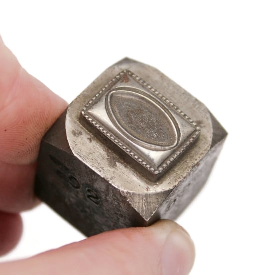 Picture of Impression Die Beaded Rectangle with Marquis Setting