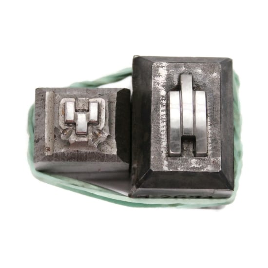 Picture of Impression Die Mid-Century Geometry Links Pair