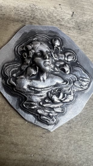 Picture of Gaudens water woman fine silver stamping