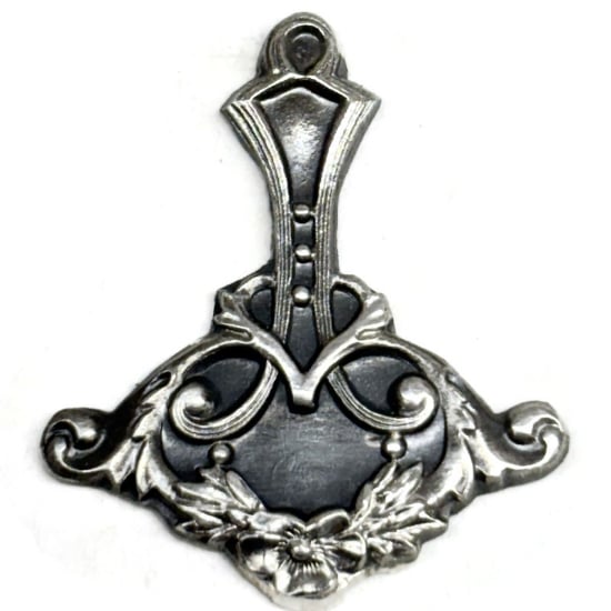 Picture of Sterling Silver Stamping Floral Drop Pendant