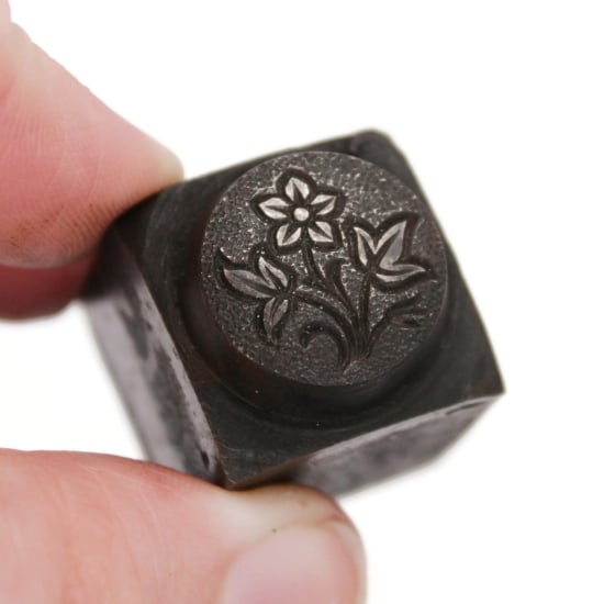 Picture of Impression Die Textured Floral Button