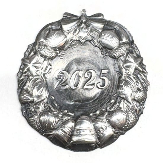 Picture of Sterling Silver Stamping 2025 Holiday Ornament