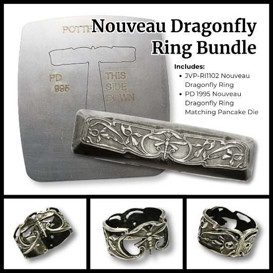 Picture of Nouveau Dragonfly Ring Impression Die JVP-RI1102 + Pancake Die 1995 Bundle
