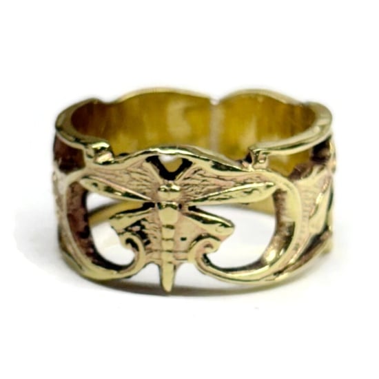 Picture of Brass Stamping Nouveau Dragonfly Ring Band