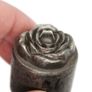 Picture of **chipped** Impression Die Czech Rose Glass Button