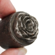 Picture of **chipped** Impression Die Czech Rose Glass Button