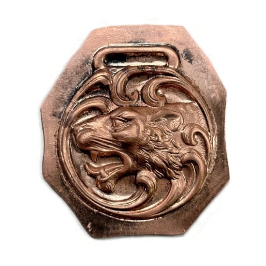 Picture of Copper Stamping Tiger in the Grass Medallion